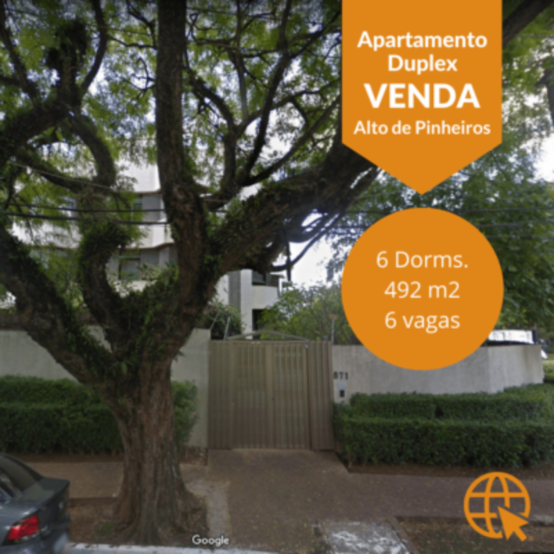 Apartamento Duplex para vender com 6 dormitórios à venda, 492 m² – Alto de Pinheiros (São Paulo/SP)